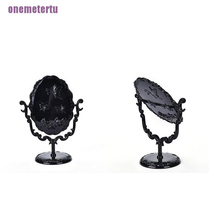 [MET] Gương Trang Điểm Để Bàn Màu Đen Có Thể Xoay Được Phong Cách Gothic Cho Nữ