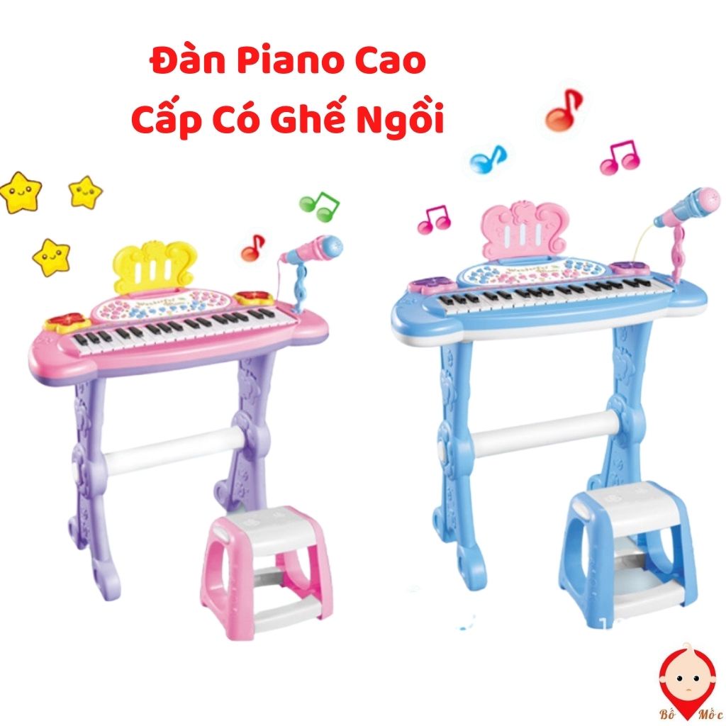 Đồ Chơi Đàn Piano Cao Cấp Có Ghế Ngồi Kèm Micro Chuẩn Âm Cho Bé Phát Triển Toàn Diện, Shop Bố Mốc