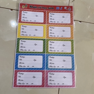 Nhãn vở giấy nhãn dành cho học sinh (ngẫu nhiên)