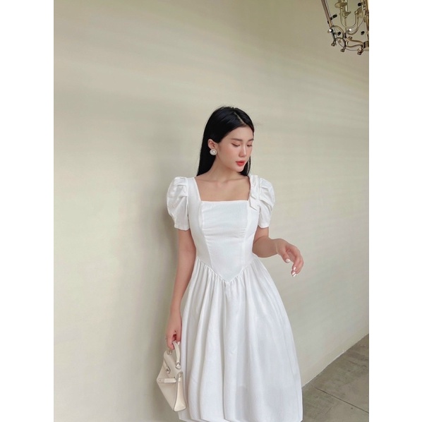 ĐẦM XOÈ TIỂU THƯ NƠ VAI TAY BỒNG ĐI TIỆC SANG TRỌNG XDGIMI ( Kèm ảnh thật)