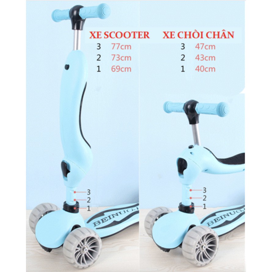 XE TRƯỢT SCOOTER THĂNG BẰNG 3 BÁNH Triple One Way HCM (Blue)