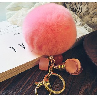 móc khóa cục bông hinh bông hoa