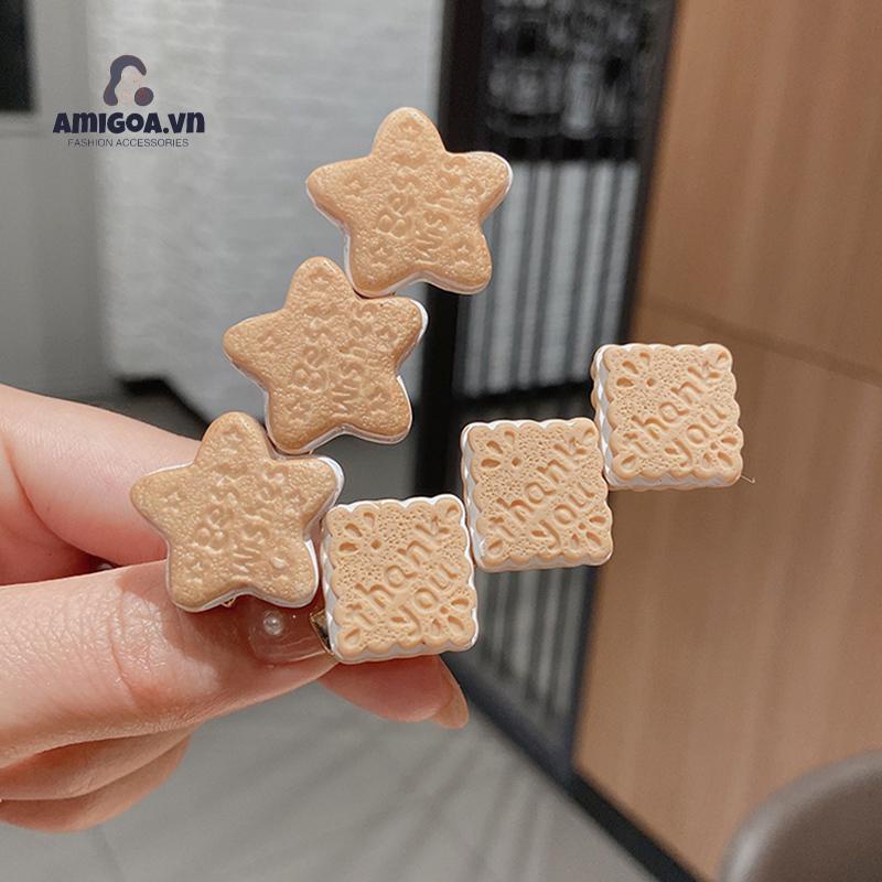 Kẹp Tóc Họa Tiết Vịt Bánh Quy Hoạt Hình Sáng Tạo