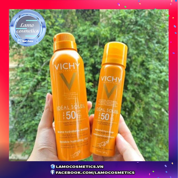 Xịt chống nắng Vichy 75ml và 200ml Dạng Phun Sương Chính Hãng 100%