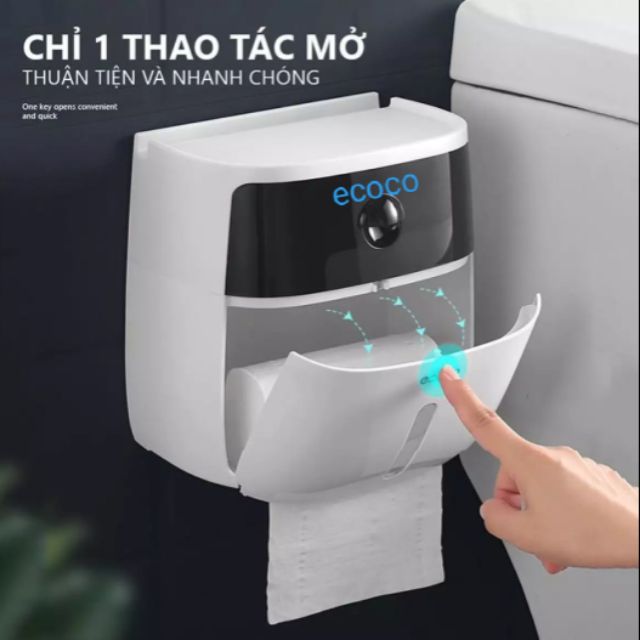 HỘP ĐỰNG GIẤY VỆ SINH CAO CẤP ECOCO - Nhựa ABS Cao cấp.