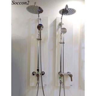 Sen cây tắm TRÒN SÁNG BÓNG( chữ thập và sen cây lệch) nóng lạnh Inox 304