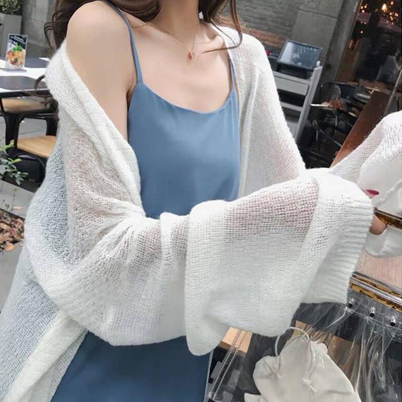 Áo Khoác cardigan Dệt Kim Mỏng Dáng Rộng Chống Nắng Thời Trang Mùa Hè Cho Nữ
