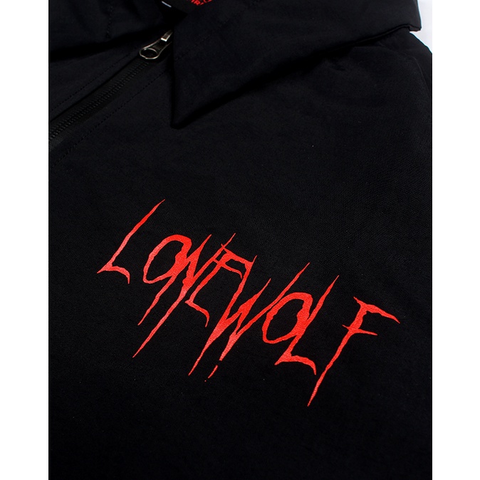 Áo Khoác Gió Nam Nữ Dù Trượt Nước Màu Đen Có Túi Trong Oversized LoneWolf -  Local Brand By XFIRE JACK-LONEWOLFDU-D322
