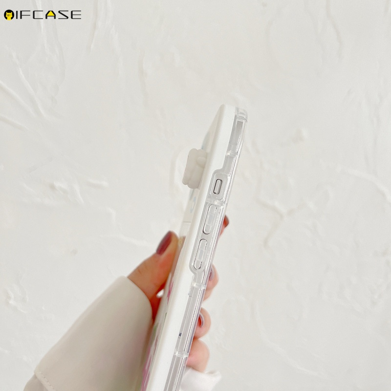 Ốp Điện Thoại Mềm Trong Suốt Chống Sốc In Hình Hoa Tulip Thắt Nơ Cho iPhone 13 12 11 Pro Max XS Max XR X