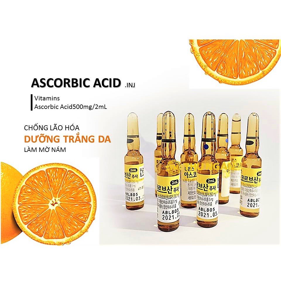Tinh Chất Serum, VitaminC Hàn Quốc 1 Vỉ 10 Ống - 1 Hộp 50 Ống Chính Hãng Hàn Quốc.