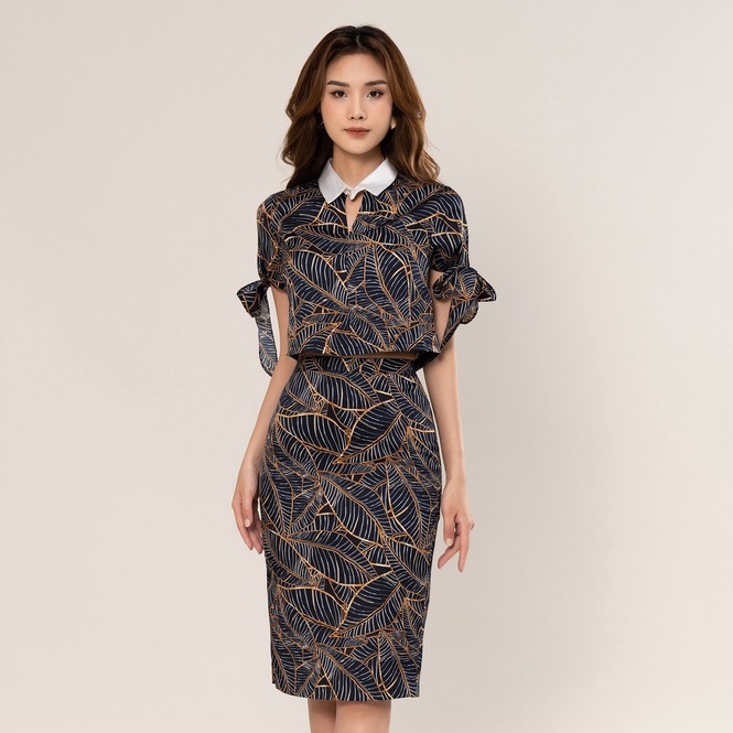 Áo Croptop Tay Nơ Nữ Họa Tiết Trẻ Trung, Năng Động HeraDG STBB3007A