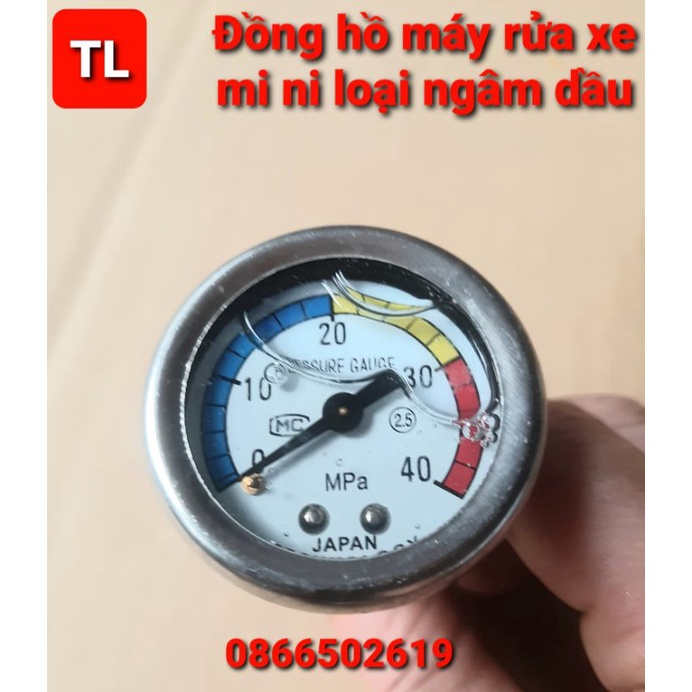 Đồng hồ máy rửa xe mi ni gia đình ren 14.8mm , dài 80mm,rộng 40mm