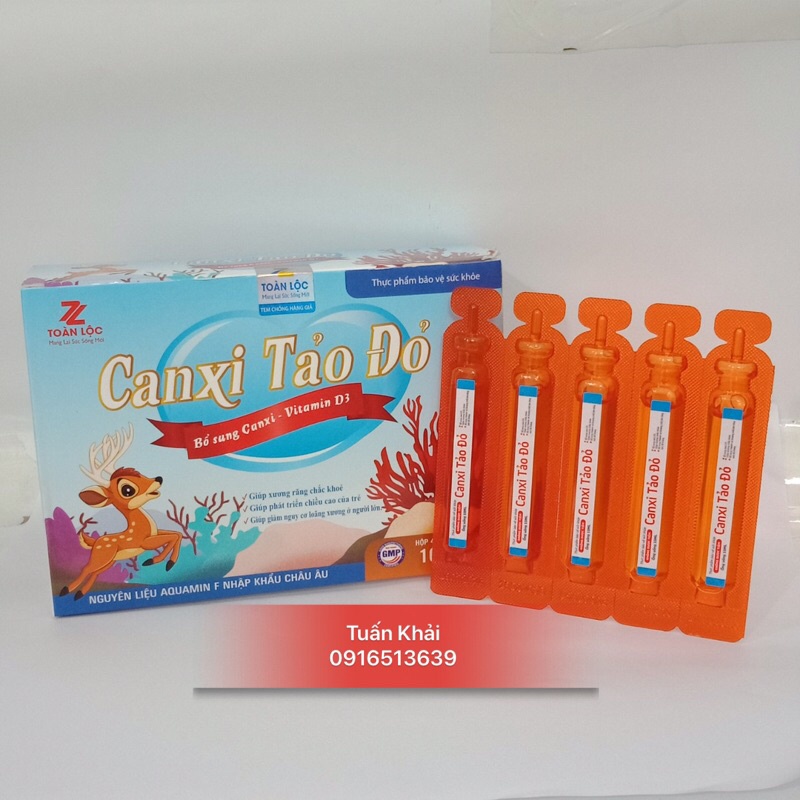 [Kèm Quà Tặng] Canxi cho bé -Canxi tảo đỏ ,giúp xương chắc khỏe, phát triển chiều cao, giảm nguy cơ loãng xương 20 ống