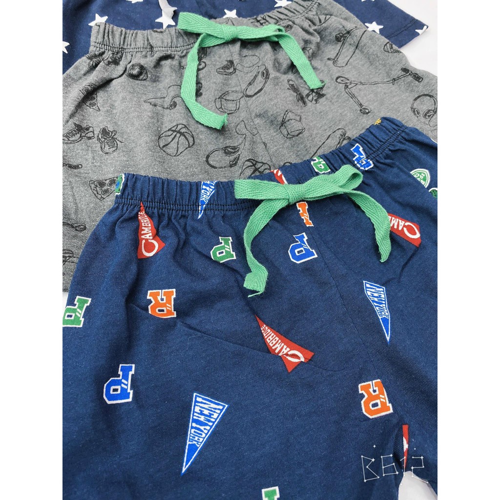 Quần đùi bé trai RIO hình sao, mỏ neo, sticker, quần sôc cotton co giãn hàng có sẵn