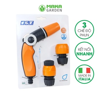Bộ Kit Vòi Tưới Cầm Tay GF5590, thương hiệu GF- Ý, 3 kiểu phun, độ bền cao, tùy chỉnh lưu lượng, kết nối khớp nối nhanh.