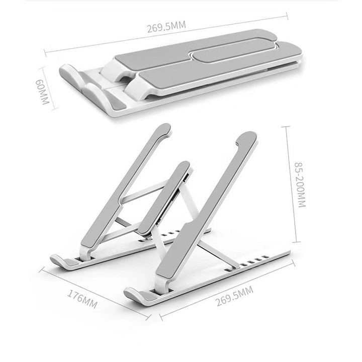 Giá đỡ laptop stand nhựa ABS hỗ trợ tản nhiệt có thể gấp gọn chỉnh độ cao để laptop, ipad, macbook, surfac