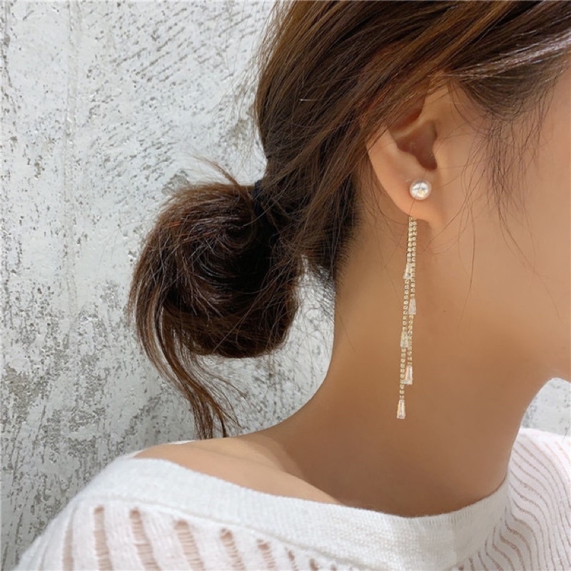 Hoa tai đính hạt dáng dài cổ điển- Maben