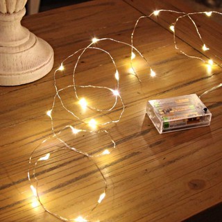 Đèn led trang trí 2.5M chạy pin trang trí hộp quà, đèn led đom đóm decor DIY