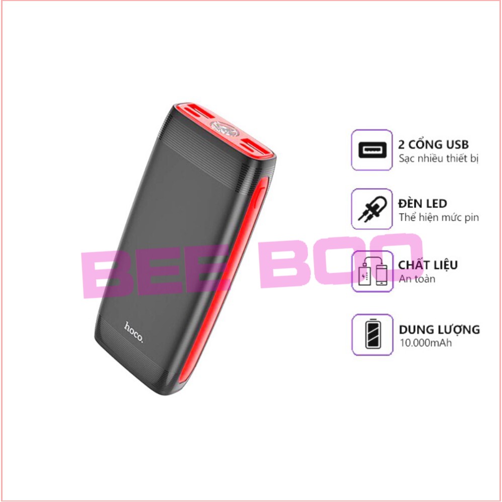 ✔️CHÍNH HÃNG✔️Sạc Dự Phòng Hoco J64 ✔10000mAh ✔️  Có đèn pin tiện dụng ✔️ Sạc 2 Thiết Bị Cùng Lúc ✔️ Chất liệu cao cấp