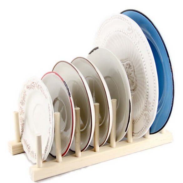 Kệ đựng đĩa/nắp nồi bằng gỗ tre tiện dụng