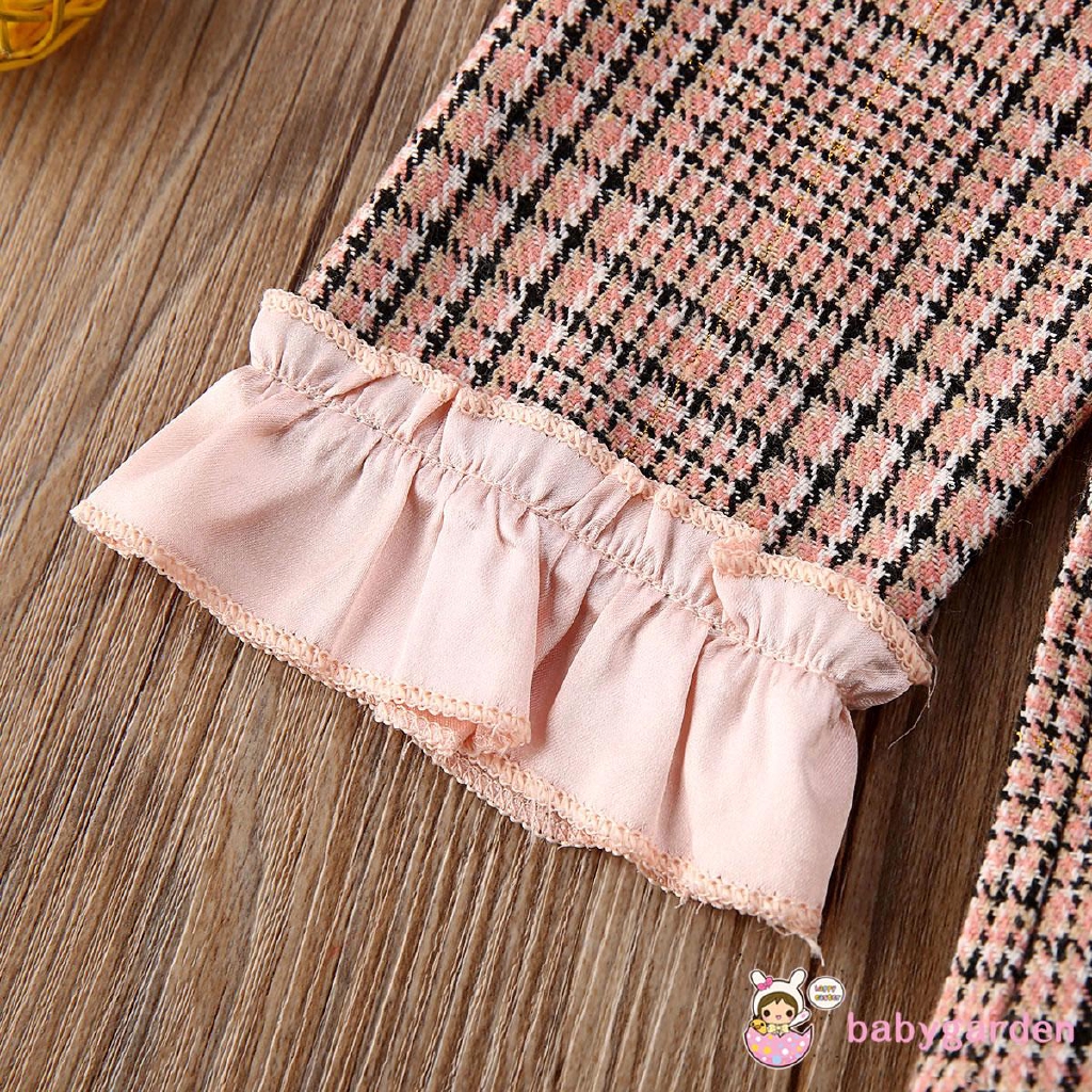 Set 2 món áo khoác tay dài viền bèo + chân váy xoè dễ thương cho bé gái