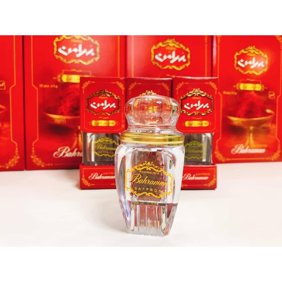 Hộp 1gr Bahraman Saffron Tây Á - Nhụy Hoa Nghệ Tây chính hãng Iran