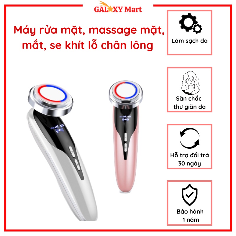 Máy rửa mặt, massage mặt, mắt, se khít lỗ chân lông [LOẠI1] 2151 và 007 Mờ Nếp Nhăn, Sáng Da, Trị Mụn Bảo hành 12 tháng