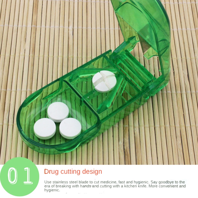 Boom for pill caplets dose tablet cutter ngăn 3 grids storage box for home office outdoor portable s