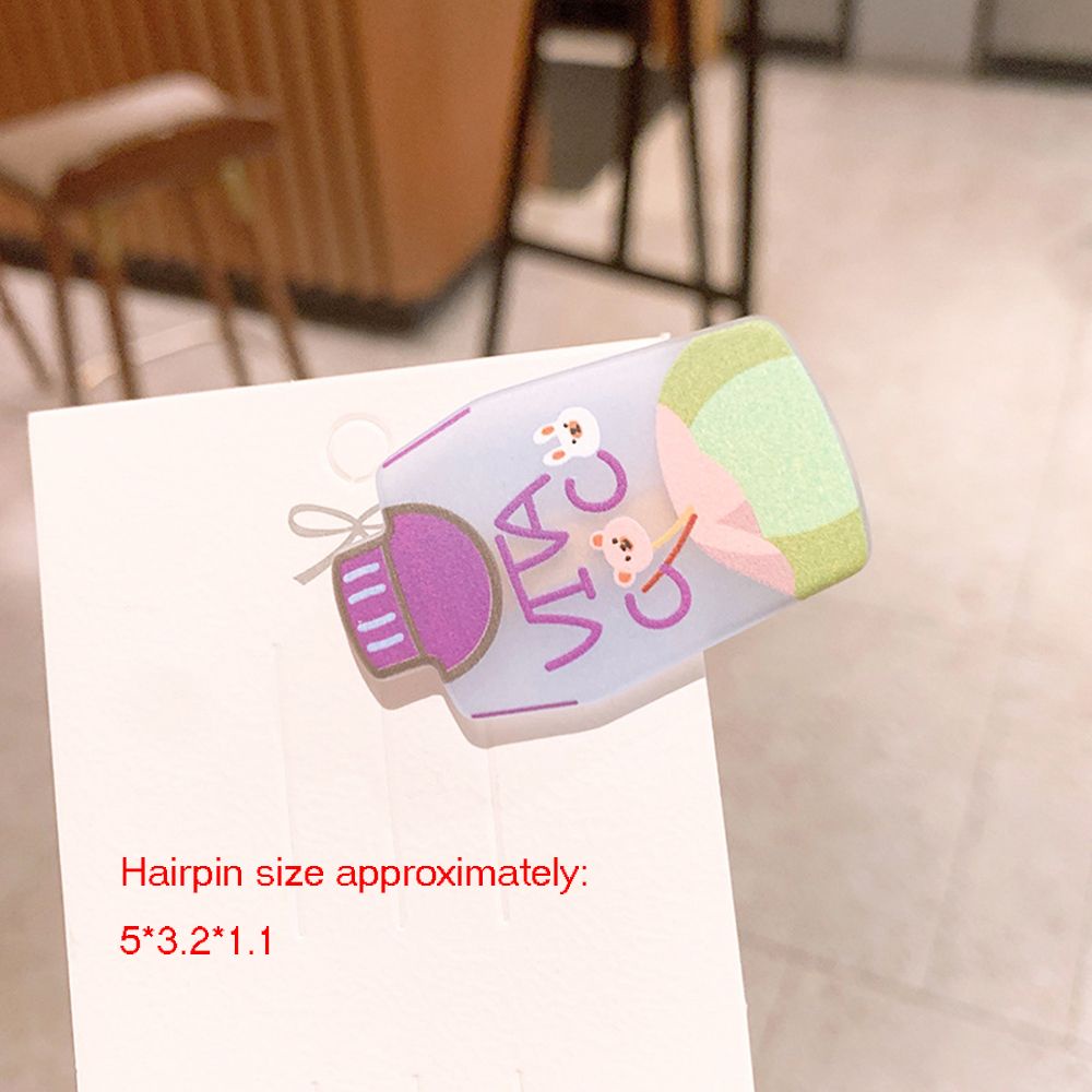 Kẹp tóc hình chai nước trái cây hoạt hình đáng yêu thanh lịch cho nữ