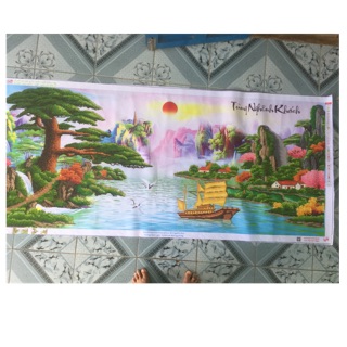 tranh đá tùng nghênh khách, KT: 1m8 x 81cm