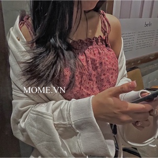 Áo kiểu croptop hoa nhí cột nơ (MOME.VN)