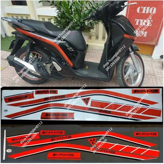 Tem chỉ dán xe máy SH AMG 3M phản quang màu đỏ, đen, bạc