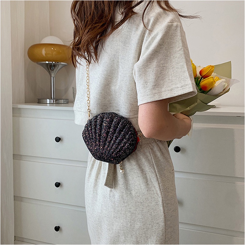 Túi đeo chéo mini IELGY hình vỏ sò thời trang tùy chọn màu sắc dành cho nữ