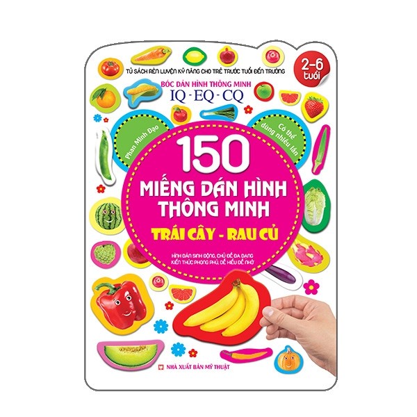 Sách Combo Sticker 150 Miếng Dán Hình Thông Minh - IQ-EQ-CQ(trọn bộ 4 cuốn Động Vật + trái cây+Phương tiện GT+ đồ dùng)