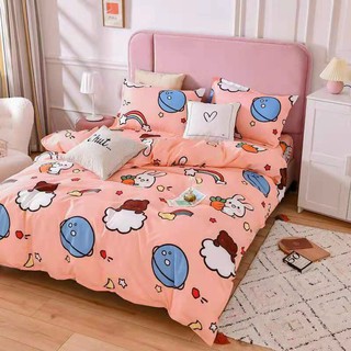 Bộ Chăn Ga Gối Nhập Khẩu Bé Thỏ Vũ Trụ Cotton Poly