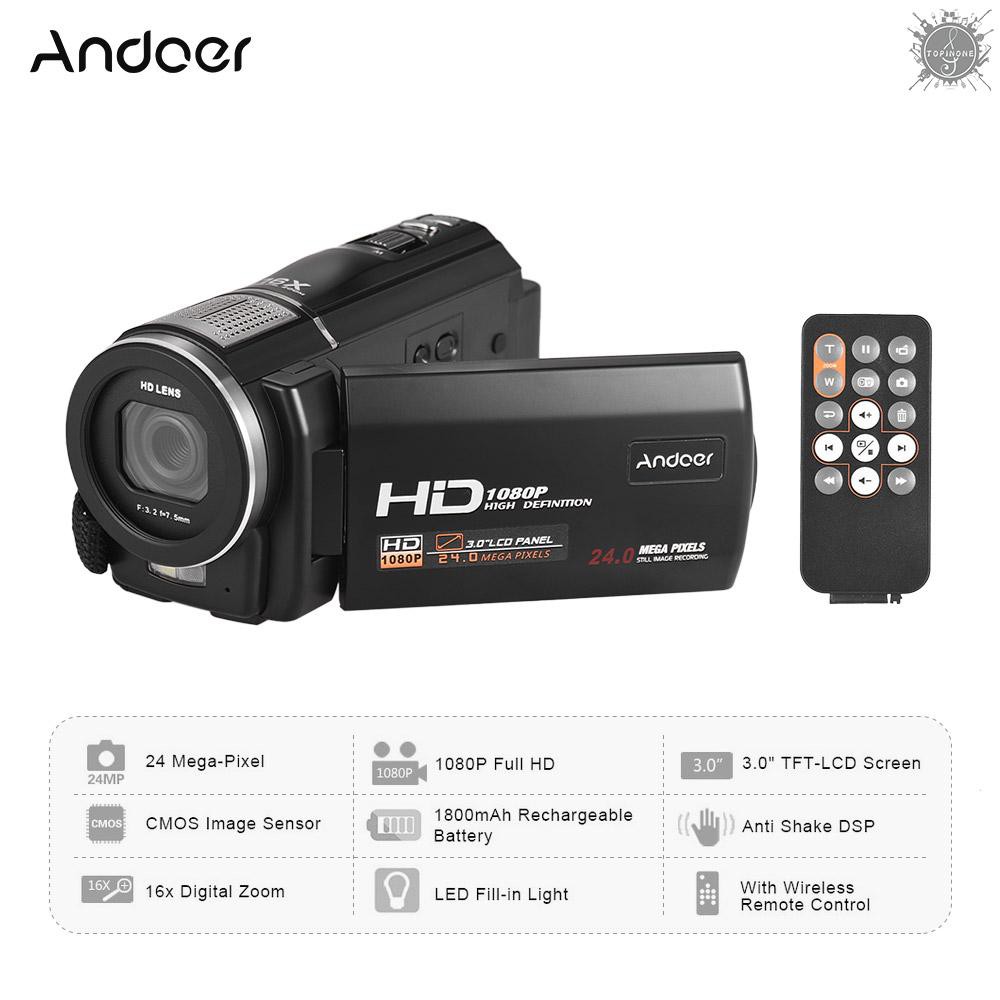 Máy Quay Phim Kĩ Thuật Số Andoer Hdv-F5 1080p Full Hd 24mp 16x Zoom 3.0 Inch Lcd | BigBuy360 - bigbuy360.vn