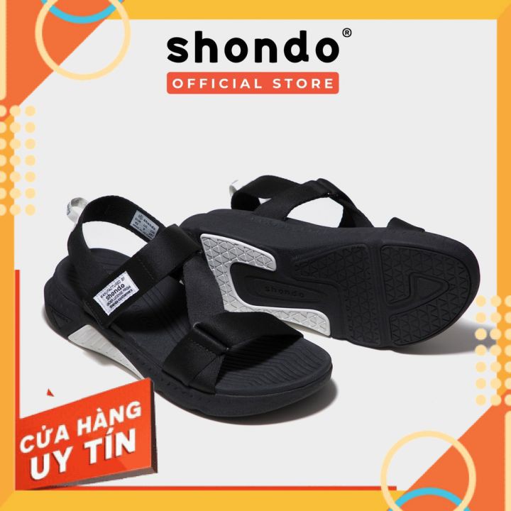 Giày sandal nam nữ SHONDO F7  đế đen quai đen đi học đi chơi [HÀNG CHÍNH HÃNG]