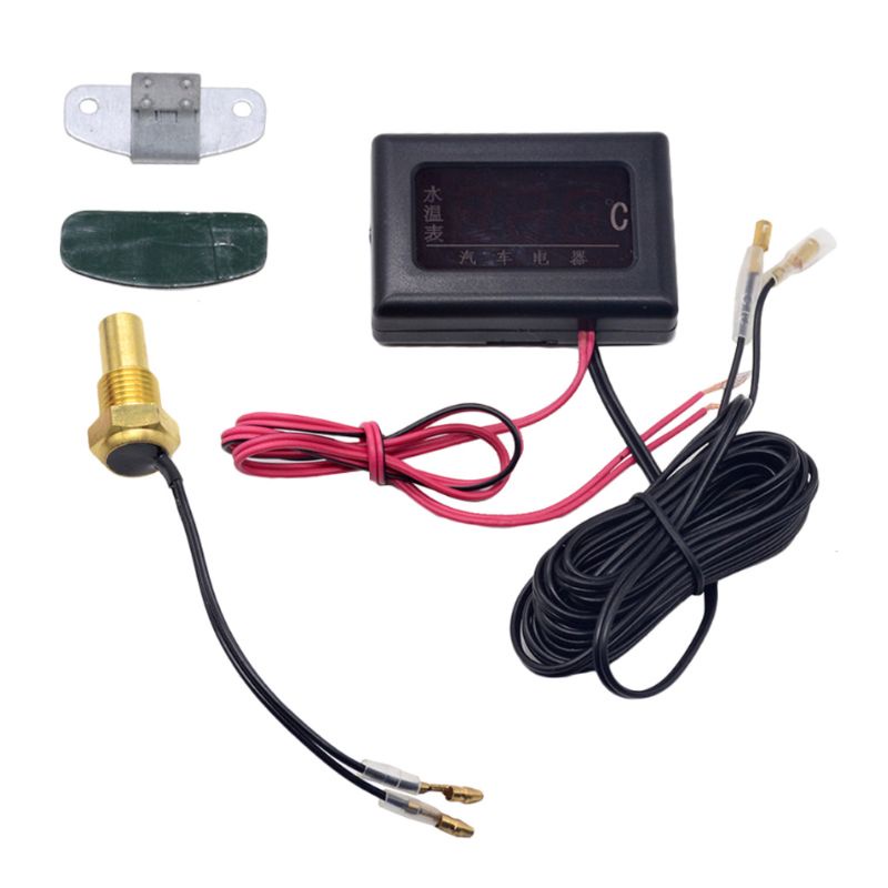 Đồng Hồ Đo Nhiệt Độ Nước Kỹ Thuật Số 12v 24v 12v Cho Xe Hơi Màn Hình Cảm Biến LCD 10 / 12 / 14 / 16 / 17 / 21mm
