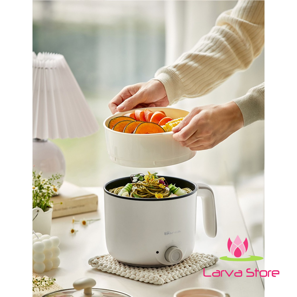 Nồi Điện BEAR Lòng Chống Dính Đa Năng Lẩu, Hấp, Chiên 1.2 Lít Bảo hành 18 tháng