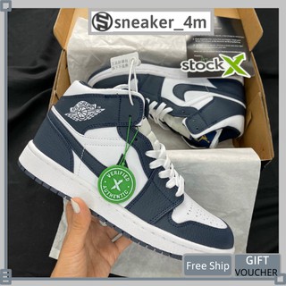 Giày thể thao jd 1 xanh navy cao cổ SNEAKER 4M, Giày thể thao JD xanh than cổ cao nam nữ