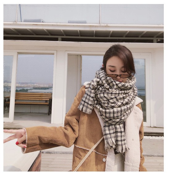 [Nowship2h] Khăn Choàng Cổ Cashmere Len Nam Nữ Cao Cấp Giữ Ấm Mùa Đông Kẻ Sọc - 70x190cm - PJN.ARC - Mã LN009