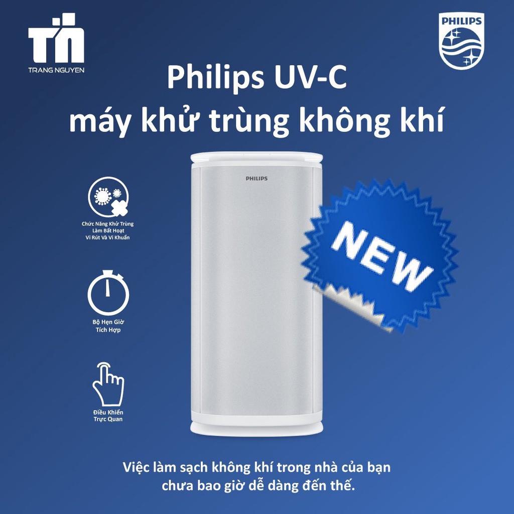 (COMBO) Thiết bị khử trùng không khí Philips và Đèn bàn khử trùng Philips UVC - Quà tặng kèm đèn LED khử khuẩn 405nm