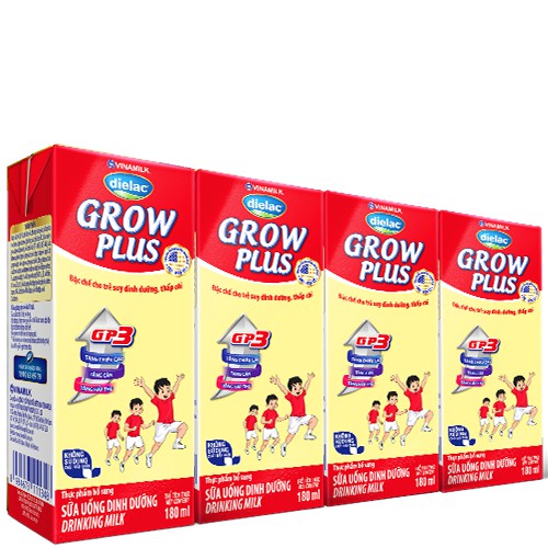 Sữa uống dinh dưỡng Vinamilk Dielac Grow Plus - lốc 4 hộp x 180ml