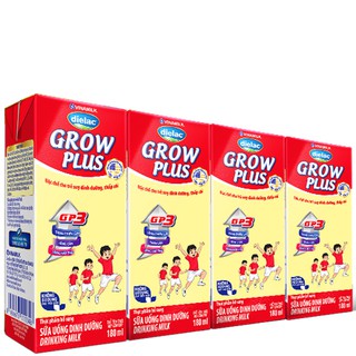 Sữa bột pha sẵn Dielac Grow Plus đỏ vỉ 4 hộp x 110ml (Date luôn mới)