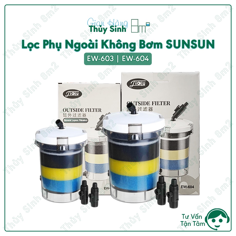 Lọc Phụ Ngoài (SUNSUN) JILUA EW-603, EW-604 cho Hồ Thủy Sinh | 8m2