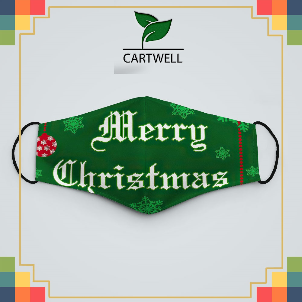 Khẩu trang vải chống nắng CHRISTMAS_796 CARTWELL dây đeo mềm đeo thoải mái dễ thở thoáng khí