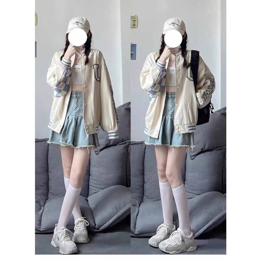 Áo Khoác Dù Nam Nữ Fom Rộng Áo Bomber Nữ In Hình Kẻ Caro Unisex Thời Trang Hót Hiện Nay.