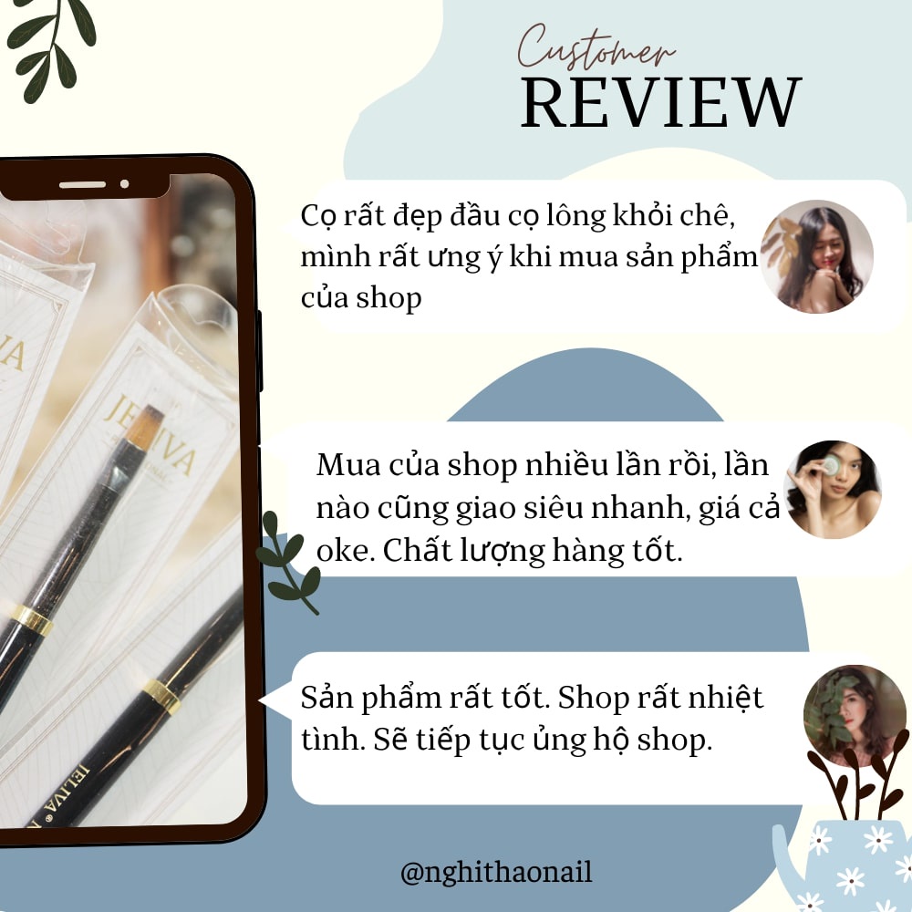 Cọ đắp gel móng đầu vuông Jeliva số 04