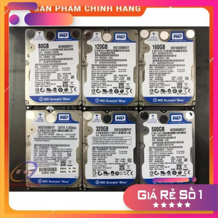 HDD laptop Các Dung lượng 1000G, 500G, 320G, 250G, 160G, 120G 80G...