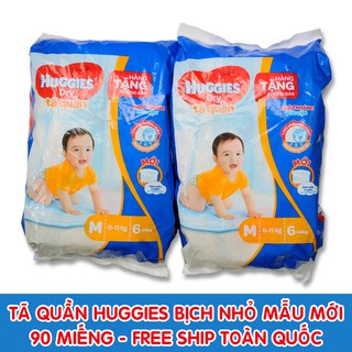 90 miếng tã quần huggies hàng bịch nhỏ 6 miếng. m90/l90/xl90/xxl90